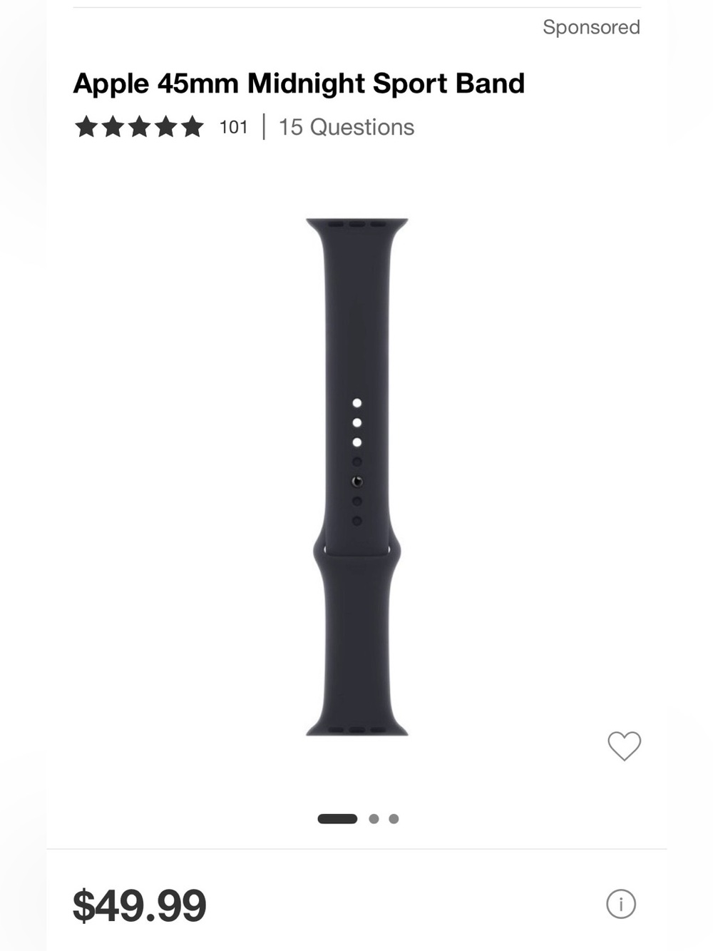 Apple Sport Band for 45mm – Midnight Black